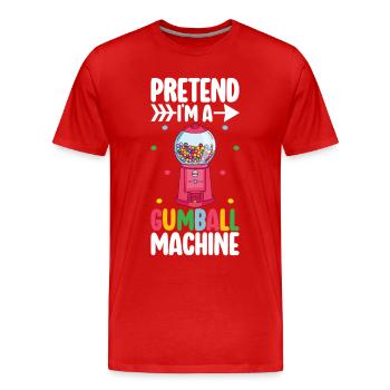 Machine à boules de gomme - T-shirt bio Premium Homme - rouge - Devant - Damien (186cm)