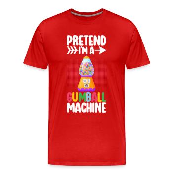 Machine à boules de gomme - T-shirt bio Premium Homme - rouge - Devant - Damien (186cm)