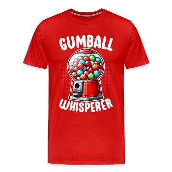 Machine à boules de gomme - T-shirt bio Premium Homme - rouge - Devant - Damien (186cm)