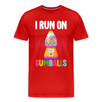 Machine à boules de gomme - T-shirt bio Premium Homme - rouge - Devant - Damien (186cm)