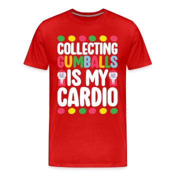Machine à boules de gomme - T-shirt bio Premium Homme - rouge - Devant - Damien (186cm)