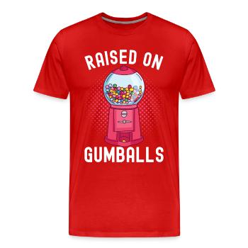 Machine à boules de gomme - T-shirt bio Premium Homme - rouge - Devant - Damien (186cm)