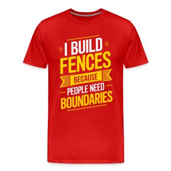 Installateur de clôtures Constructeur de clôtures Installateur de clôtures - T-shirt bio Premium Homme - rouge - Devant - Damien (186cm)