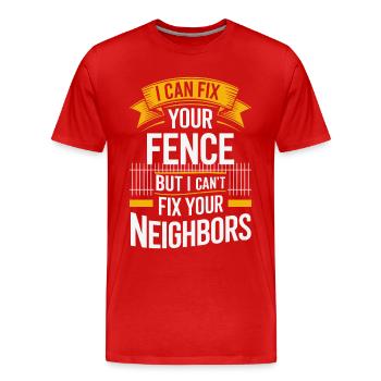 Zauninstallateur Zaunbauer Fence Installer - Männer Premium Bio T-Shirt - Rot - Vorne - Damien (186cm)