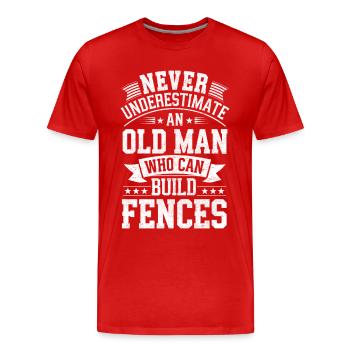 Zauninstallateur Zaunbauer Fence Installer - Männer Premium Bio T-Shirt - Rot - Vorne - Damien (186cm)