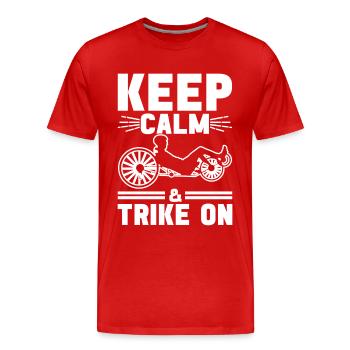 Tricycle couché Liegetrike Liegedreirad - T-shirt bio Premium Homme - rouge - Devant - Damien (186cm)