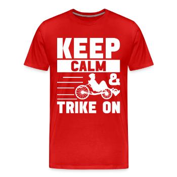 Tricycle couché Liegetrike Liegedreirad - T-shirt bio Premium Homme - rouge - Devant - Damien (186cm)