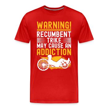 Tricycle couché Liegetrike Liegedreirad - T-shirt bio Premium Homme - rouge - Devant - Damien (186cm)