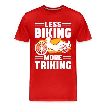 Tricycle couché Liegetrike Liegedreirad - T-shirt bio Premium Homme - rouge - Devant - Damien (186cm)