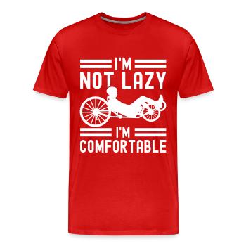 Tricycle couché Liegetrike Liegedreirad - T-shirt bio Premium Homme - rouge - Devant - Damien (186cm)