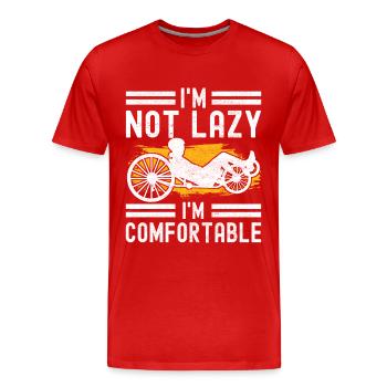 Tricycle couché Liegetrike Liegedreirad - T-shirt bio Premium Homme - rouge - Devant - Damien (186cm)