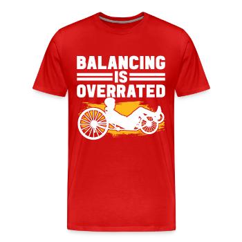 Tricycle couché Liegetrike Liegedreirad - T-shirt bio Premium Homme - rouge - Devant - Damien (186cm)