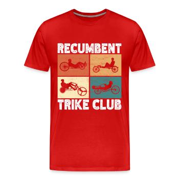 Tricycle couché Liegetrike Liegedreirad - T-shirt bio Premium Homme - rouge - Devant - Damien (186cm)