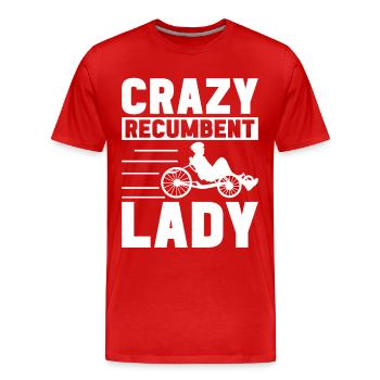 Tricycle couché Liegetrike Liegedreirad - T-shirt bio Premium Homme - rouge - Devant - Damien (186cm)