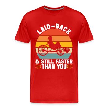 Tricycle couché Liegetrike Liegedreirad - T-shirt bio Premium Homme - rouge - Devant - Damien (186cm)