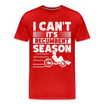Tricycle couché Liegetrike Liegedreirad - T-shirt bio Premium Homme - rouge - Devant - Damien (186cm)