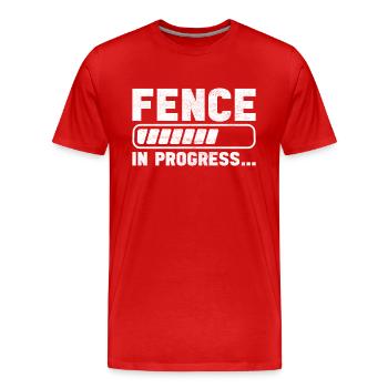 Installateur de clôtures Constructeur de clôtures Installateur de clôtures - T-shirt bio Premium Homme - rouge - Devant - Damien (186cm)