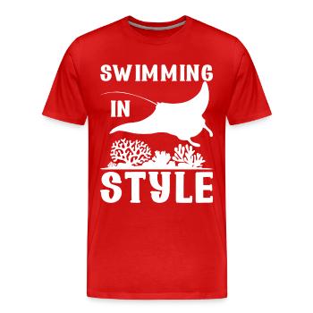 Manta Rays Great Manta Sea Creatures - Men's Premium Organic T-Shirt - red - Front - Damien (186cm)