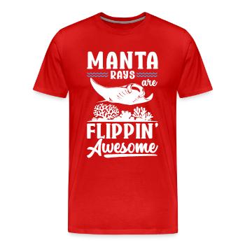 Manta Rays Great Manta Sea Creatures - Men's Premium Organic T-Shirt - red - Front - Damien (186cm)