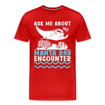 Manta Rays Great Manta Sea Creatures - Men's Premium Organic T-Shirt - red - Front - Damien (186cm)