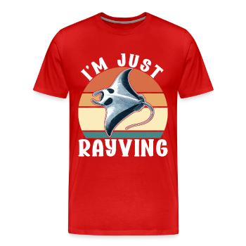 Manta Rays Great Manta Sea Creatures - Men's Premium Organic T-Shirt - red - Front - Damien (186cm)