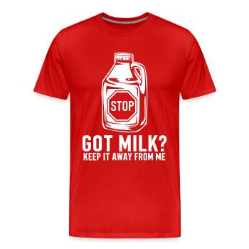 Lactose intolerance Lactose intolerant - Men's Premium Organic T-Shirt - red - Front - Damien (186cm)