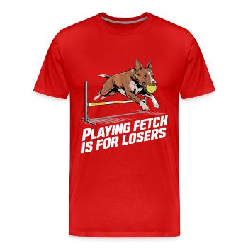 Flyball Sports canins - T-shirt bio Premium Homme - rouge - Devant - Damien (186cm)