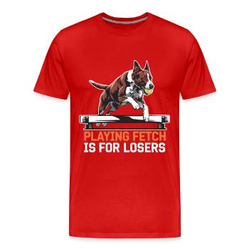 Flyball Sports canins - T-shirt bio Premium Homme - rouge - Devant - Damien (186cm)