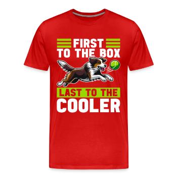 Flyball Sports canins - T-shirt bio Premium Homme - rouge - Devant - Damien (186cm)