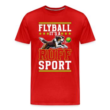 Flyball Sports canins - T-shirt bio Premium Homme - rouge - Devant - Damien (186cm)