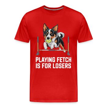 Flyball Sports canins - T-shirt bio Premium Homme - rouge - Devant - Damien (186cm)