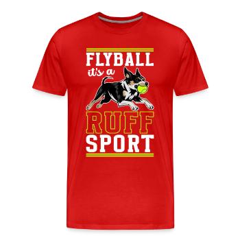 Flyball Sports canins - T-shirt bio Premium Homme - rouge - Devant - Damien (186cm)