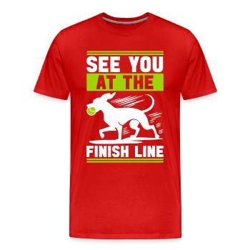 Flyball Sports canins - T-shirt bio Premium Homme - rouge - Devant - Damien (186cm)