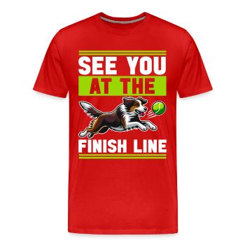 Flyball Sports canins - T-shirt bio Premium Homme - rouge - Devant - Damien (186cm)