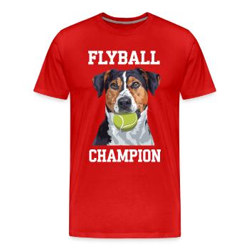 Flyball Sports canins - T-shirt bio Premium Homme - rouge - Devant - Damien (186cm)
