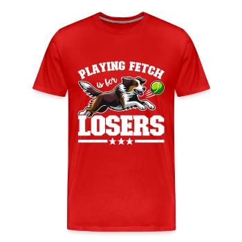 Flyball Sports canins - T-shirt bio Premium Homme - rouge - Devant - Damien (186cm)
