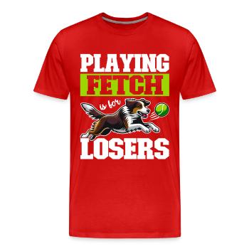Flyball Hundesport - Männer Premium Bio T-Shirt - Rot - Vorne - Damien (186cm)