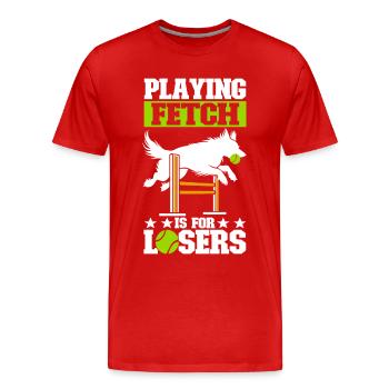 Flyball Sports canins - T-shirt bio Premium Homme - rouge - Devant - Damien (186cm)