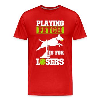 Flyball Sports canins - T-shirt bio Premium Homme - rouge - Devant - Damien (186cm)