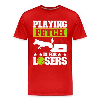 Flyball Sports canins - T-shirt bio Premium Homme - rouge - Devant - Damien (186cm)