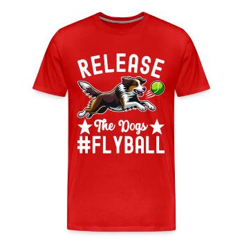 Flyball Sports canins - T-shirt bio Premium Homme - rouge - Devant - Damien (186cm)