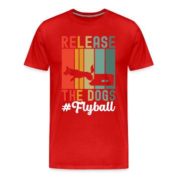 Flyball Sports canins - T-shirt bio Premium Homme - rouge - Devant - Damien (186cm)