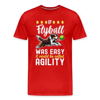 Flyball Sports canins - T-shirt bio Premium Homme - rouge - Devant - Damien (186cm)