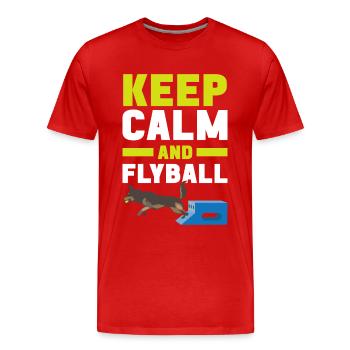 Flyball Sports canins - T-shirt bio Premium Homme - rouge - Devant - Damien (186cm)