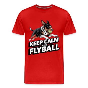 Flyball Sports canins - T-shirt bio Premium Homme - rouge - Devant - Damien (186cm)