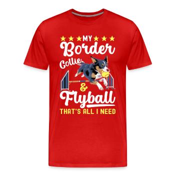 Flyball Sports canins - T-shirt bio Premium Homme - rouge - Devant - Damien (186cm)
