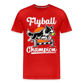Flyball Sports canins - T-shirt bio Premium Homme - rouge - Devant - Damien (186cm)