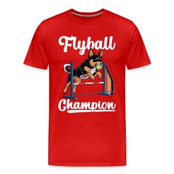 Flyball Sports canins - T-shirt bio Premium Homme - rouge - Devant - Damien (186cm)