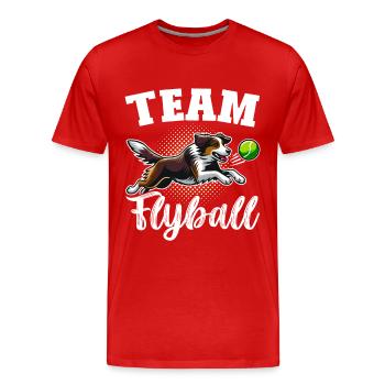 Flyball Sports canins - T-shirt bio Premium Homme - rouge - Devant - Damien (186cm)