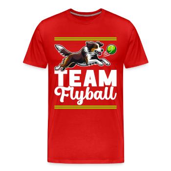 Flyball Sports canins - T-shirt bio Premium Homme - rouge - Devant - Damien (186cm)